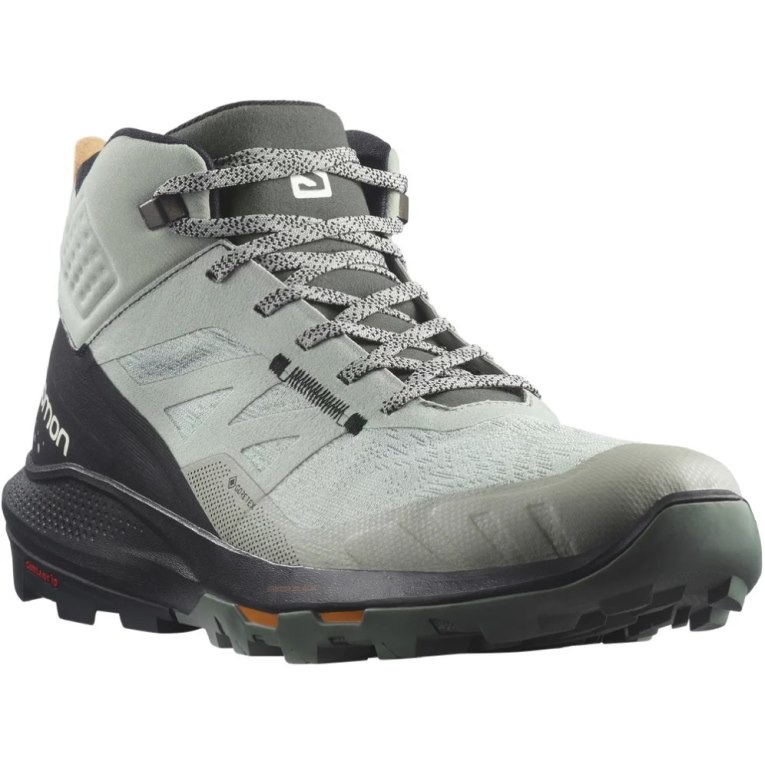 Mint / Black Salomon Outpulse Mid GTX Men's Hiking Boots | IE UX6193